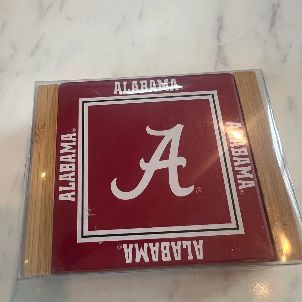 Alabama Crimson Red Coaster Set of 4.‎ NEW